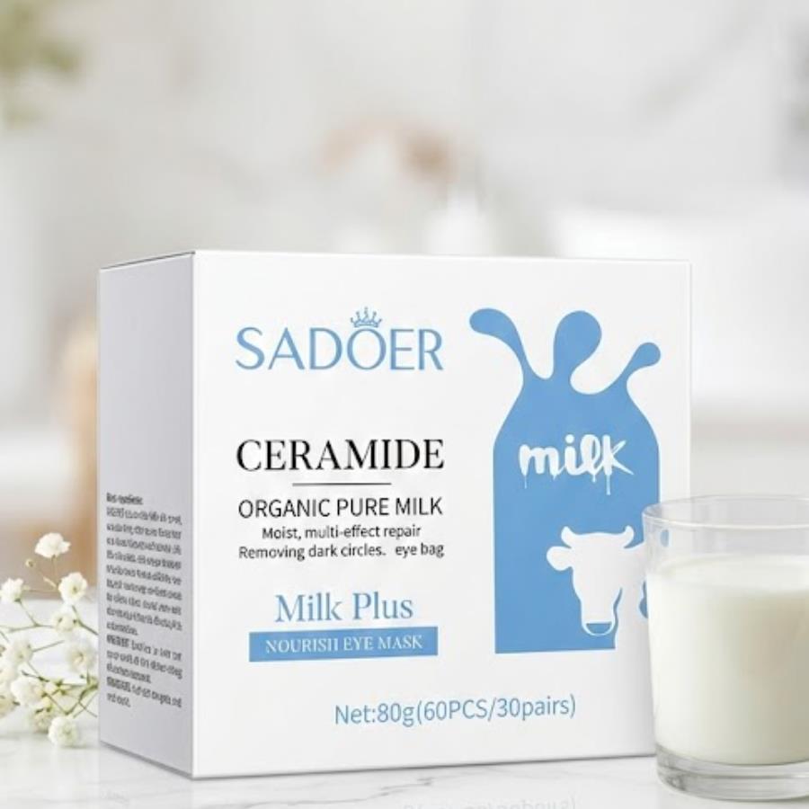 Sadoer Ceramide Milk Plus Nourish Eye Mask – Parches para Contorno de Ojos con Ceramidas (60 pzas / 30 pares)